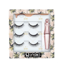 Private Label Packaging Designs Round Plastic Magnetic Boxes 3D Mink Lashes